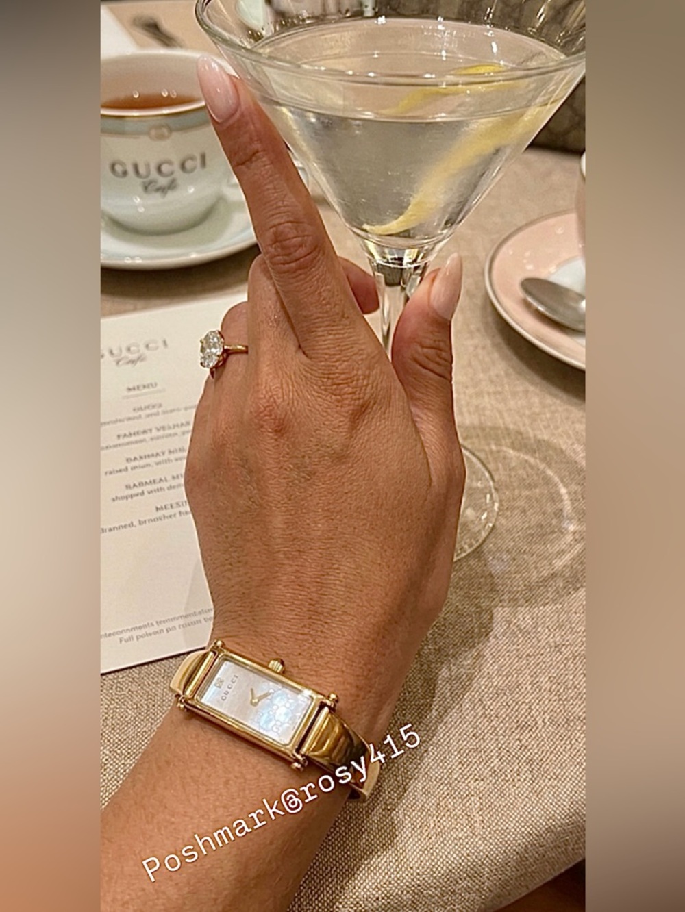 Vintage Gucci Watch gold tone watch white mother of pearl dainty bracelet watch - Picture 3 of 11